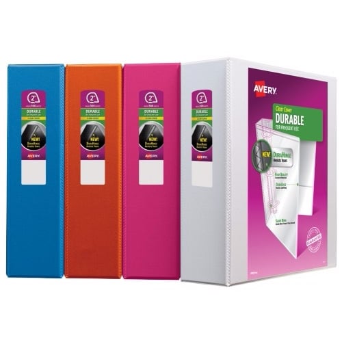 Avery 2" Assorted Durable Slant Ring View Binders 6pk - 17038