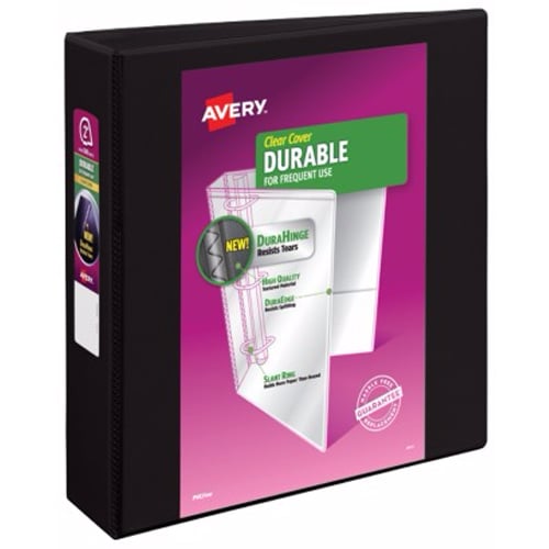 Avery 2" Black Durable Slant Ring View Binders 6pk - 17031
