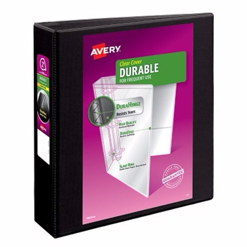 Avery 2" Black Durable View Binders with EZD Rings 12pk - 09500