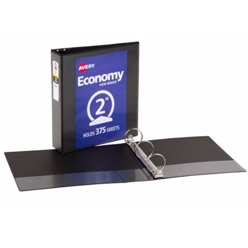 Avery 2" Black Economy Round Ring View Binders 12pk - 05730