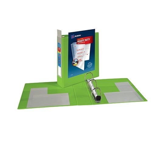 Avery Chartreuse Heavy-Duty View Binders with Locking One Touch EZD Ring
