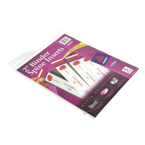 Avery 2" White Binder Spine Inserts 20pk - 89107 - Clearance Sale