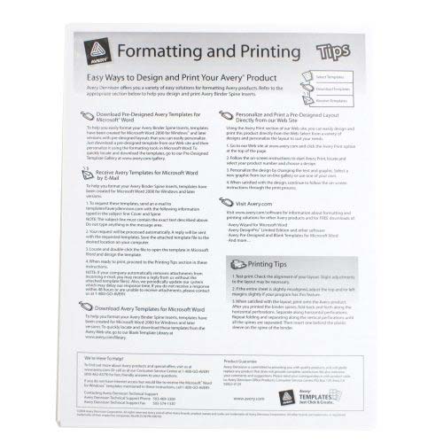 Avery 2" White Binder Spine Inserts 20pk - 89107 - Clearance Sale