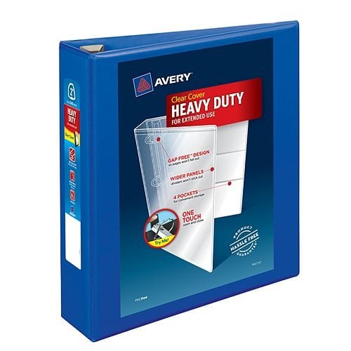 Avery 2" Pacific Blue Heavy-Duty View Binders with Locking One Touch EZD Ring 6pk - 79778