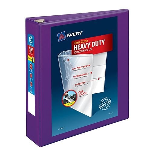 Avery Purple Heavy-Duty View Binders with Locking One Touch EZD Ring
