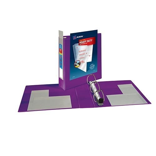 Avery Purple Heavy-Duty View Binders with Locking One Touch EZD Ring