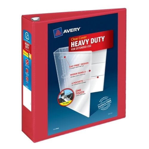 Avery 2" Red Heavy Duty View Binders with One Touch EZD Ring 6pk - 79225
