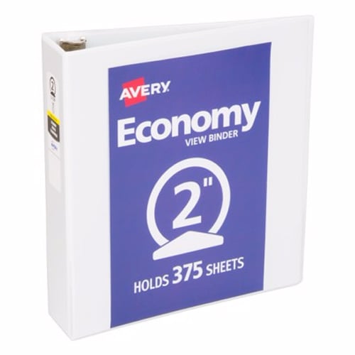 Avery 2" White Economy Round Ring View Binders 12pk - 05731 - Clearance Sale