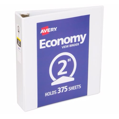Avery 2" White Economy View Round Ring Binders 12pk - 05780