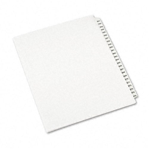 Avery 251-275 White Legal 11" x 8.5" Avery Style Collated Dividers - 01340