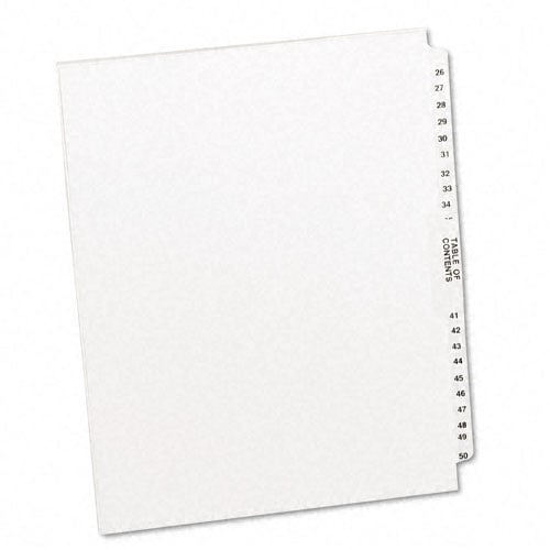 Avery 26-50/TOC Legal 11" x 8.5" Avery Style Collated Dividers - 11372