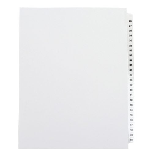 Avery 26-50/TOC Legal 11" x 8.5" Avery Style Collated Dividers - 11372