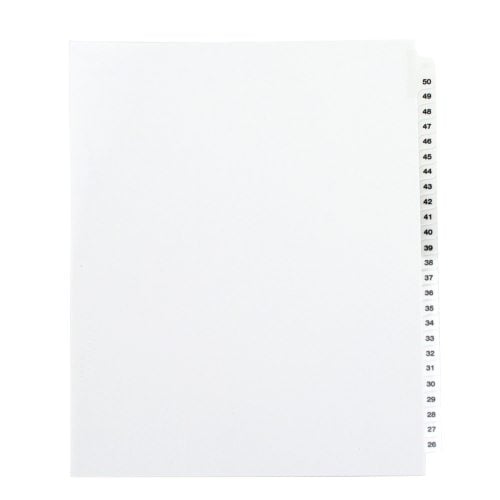 Avery 26-50/TOC Legal 11" x 8.5" Avery Style Collated Dividers - 11372