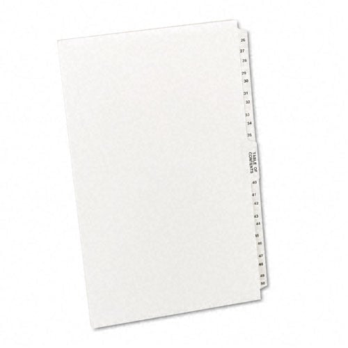 Avery 26-50/TOC Legal 14" x 8.5" Avery Style Collated Dividers - 11373