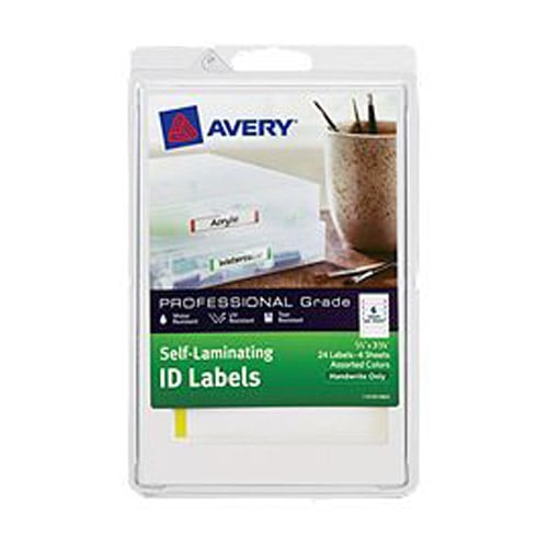Avery 3-3/8" x 2/3" Assorted Handwrite Only Heavy Duty Self-Laminating ID Labels 24pk - 748