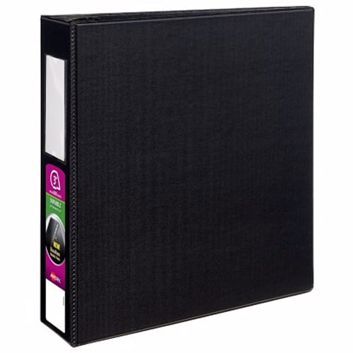 Avery 3" Black Durable EZD Ring Binders with Label Holders 6pk - 08702