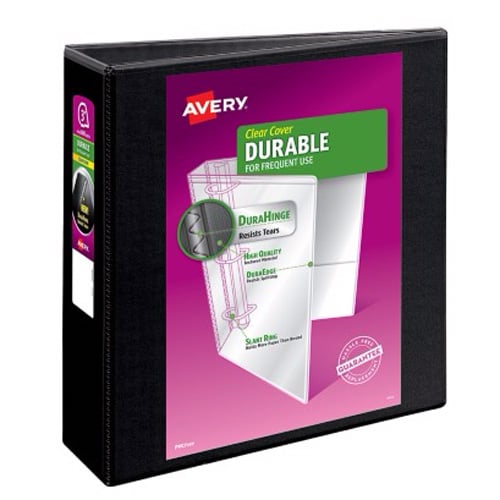 Avery 3" Black Durable View Binders with EZD Rings 6pk - 09700