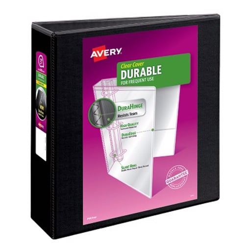 Avery 3" Black Durable Slant Ring View Binders 6pk - 17041