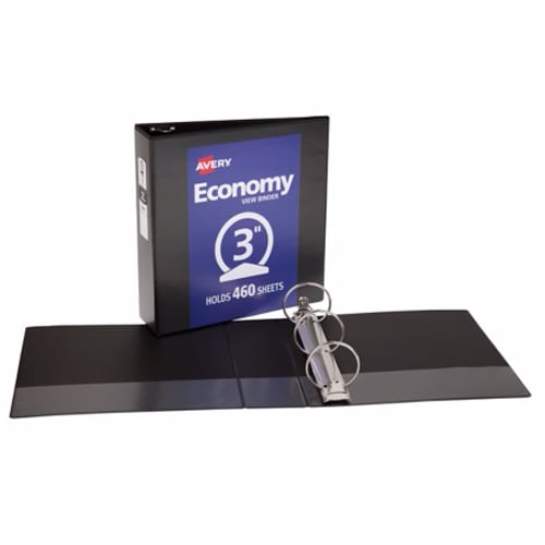 Avery 3" Black Economy Round Ring View Binders 12pk - 05740