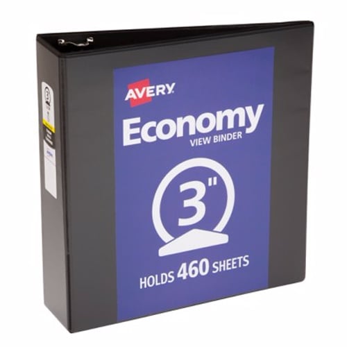 Avery 3" Black Economy View Round Ring Binders 12pk - 05891 - Clearance Sale