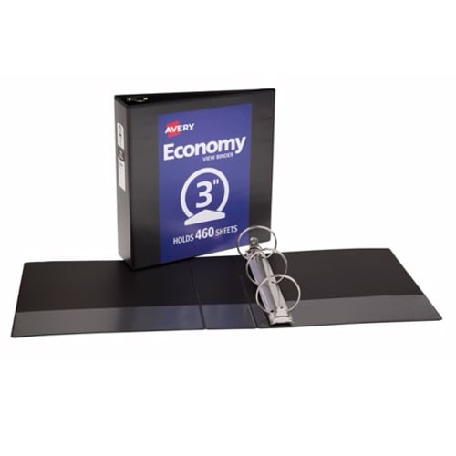 Avery 3" Black Economy View Round Ring Binders 12pk - 05891 - Clearance Sale