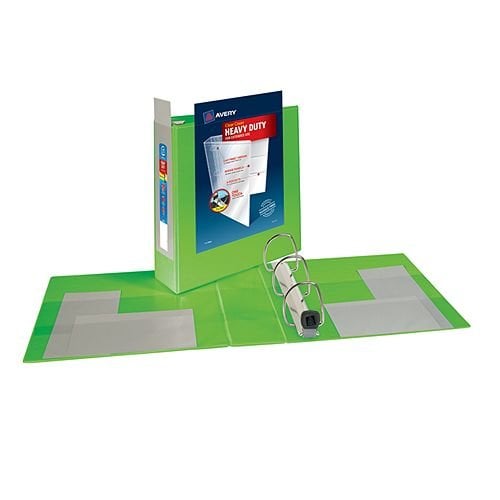 Avery Chartreuse Heavy-Duty View Binders with Locking One Touch EZD Ring