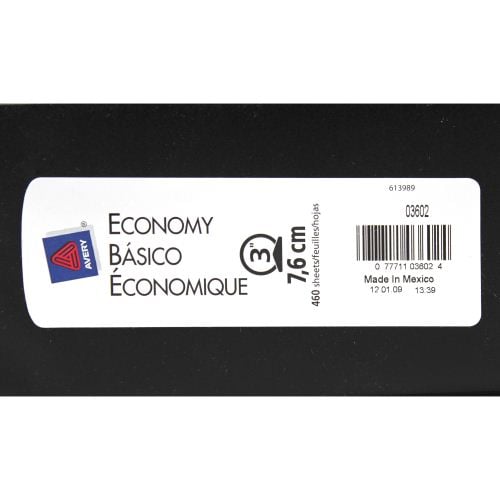 Avery 3" Black Economy Round Ring Binders 12pk - 03602