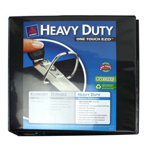 Avery 3" Black One Touch Heavy Duty EZD View Binders 4pk - 79693