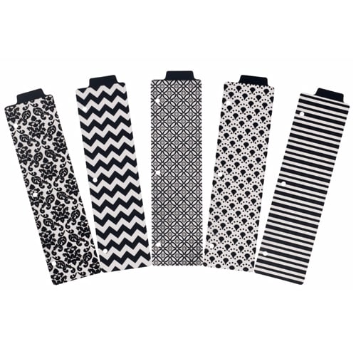 Avery 3" x 11-1/2" Black & White Stylish Tabbed Snap-In Plastic Bookmark Dividers 1 set - 24930