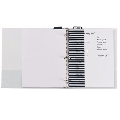 Avery 3" x 11-1/2" Black & White Stylish Tabbed Snap-In Plastic Bookmark Dividers 1 set - 24930