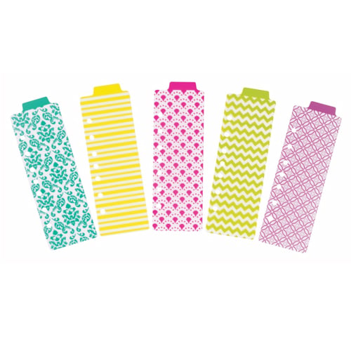 Avery 3" x 9" Multicolor Stylish Tabbed Snap-In Plastic Bookmark Dividers 1 set - 24922