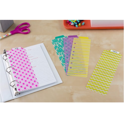 Avery 3" x 9" Multicolor Stylish Tabbed Snap-In Plastic Bookmark Dividers 1 set - 24922