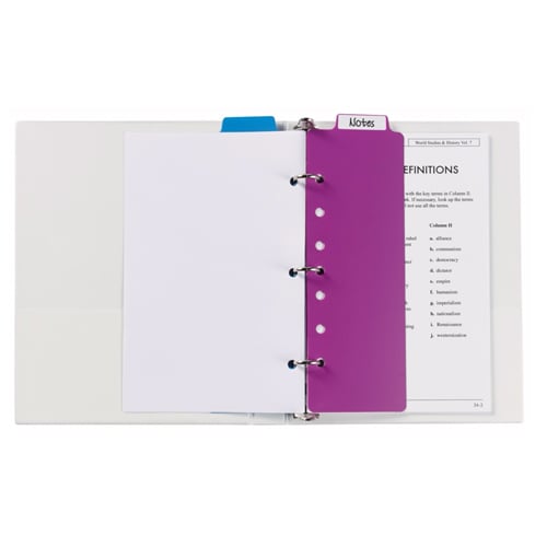 Avery 3" x 9" Multicolor Tabbed Snap-In Plastic Bookmark Dividers - 1 Set
