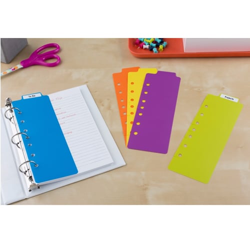 Avery 3" x 9" Multicolor Tabbed Snap-In Plastic Bookmark Dividers - 1 Set