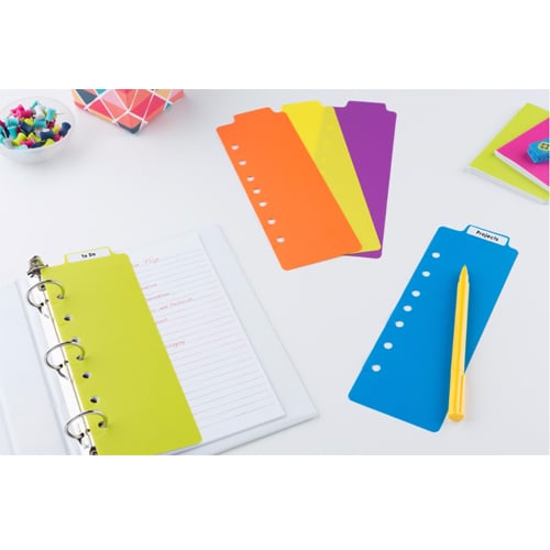 Avery 3" x 9" Multicolor Tabbed Snap-In Plastic Bookmark Dividers - 1 Set