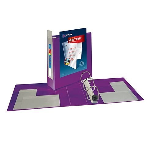 Avery 3" Purple Heavy-Duty View Binders with Locking One Touch EZD Ring 4pk - 79810