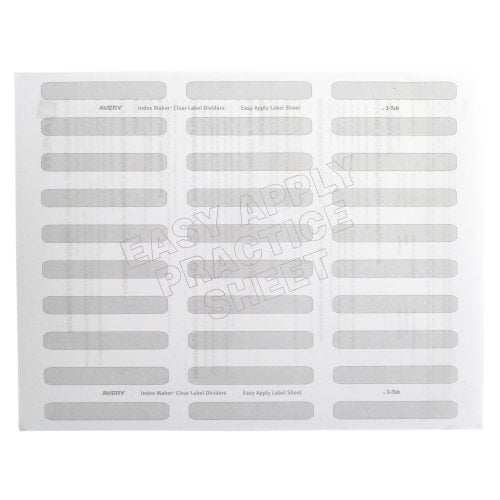 Avery 3-tab 11" x 8.5" Clear Label Punched Dividers 5 sets - 11435