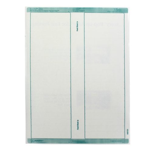 Avery 3-tab 11" x 8.5" Clear Label Punched Dividers 5 sets - 11435