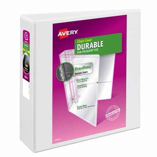 Avery 3" White Durable View Binders with EZD Rings 6pk - 09701