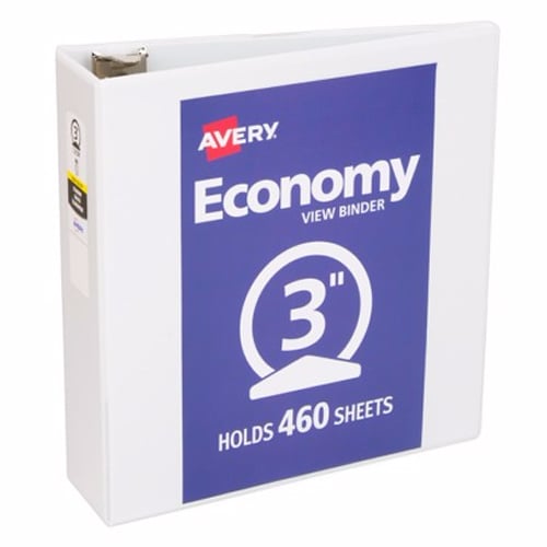 Avery 3" White Economy Round Ring View Binders 12pk - 05741