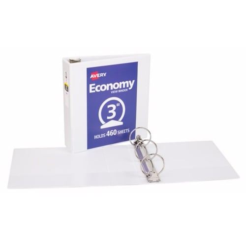 Avery 3" White Economy Round Ring View Binders 12pk - 05741