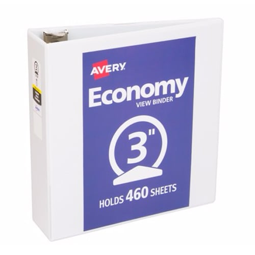 Avery 3" White Economy View Round Ring Binders 12pk - 05800