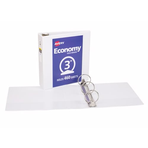 Avery 3" White Economy View Round Ring Binders 12pk - 05800