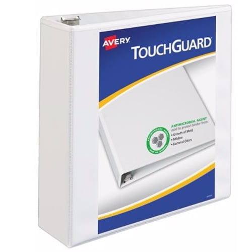 Avery 3" White Touchguard Antimicrobial Binders 4pk - 17144