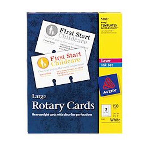 Avery 3" x 5" Customizable White Uncoated Rotary Cards 150pk - 5386