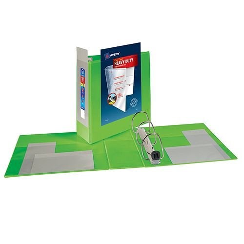 Avery Chartreuse Heavy-Duty View Binders with Locking One Touch EZD Ring