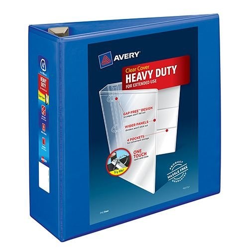 Avery Pacific Blue Heavy-Duty View Binders with Locking One Touch EZD Ring