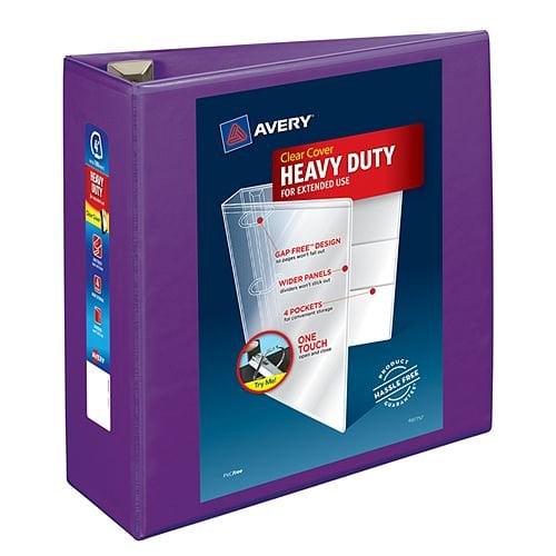 Avery Purple Heavy-Duty View Binders with Locking One Touch EZD Ring