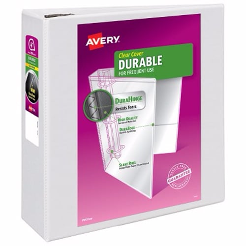Avery 4" White Durable View Binders with EZD Rings 6pk - 09801