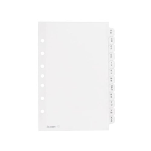 Avery 5.5" x 8.5" Mini White A-Z Tab Pre-printed Tab Dividers 1 set - 11313